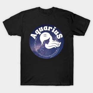 Cosmic Aquarius Zodiac Character T-Shirt